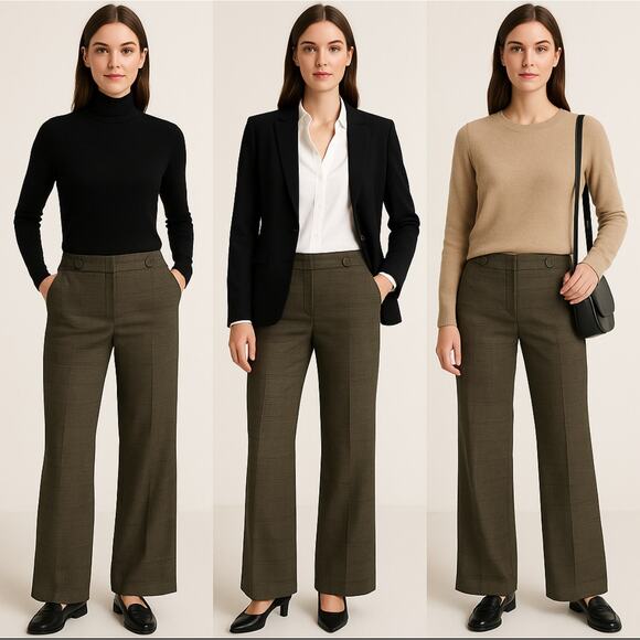 J.Crew Favorite Fit Glen Plaid Wool Blend Trousers Women’s Size 10 - Picture 6 of 8